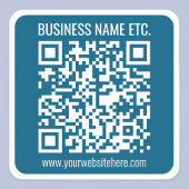 Editierbarer Ocean Blue QR-Code Quadratischer Aufkleber