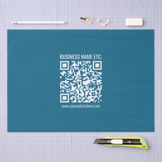 Editierbarer Ocean Blue QR-Code Seidenpapier (Handwerk)