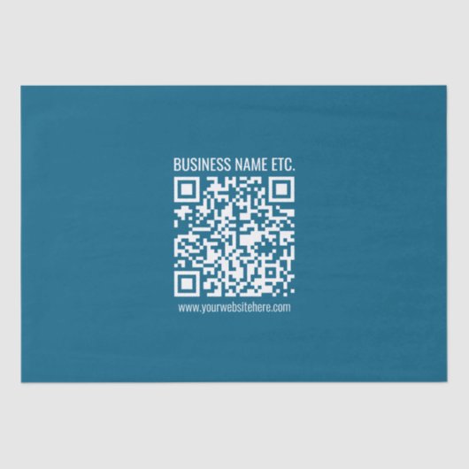 Editierbarer Ocean Blue QR-Code Seidenpapier (Vorderseite)