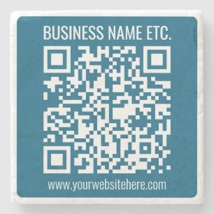 Editierbarer Ocean Blue QR-Code Steinuntersetzer