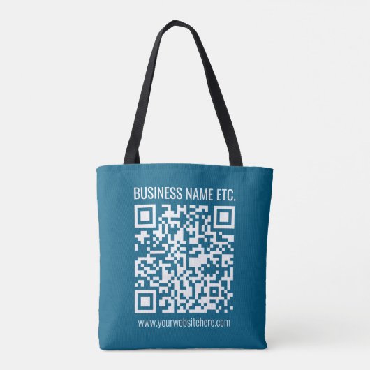 Editierbarer Ocean Blue QR-Code Tasche (Rückseite)