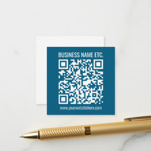 Editierbarer ozeanblauer QR-Code  Begleitkarte