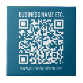 Editierbarer ozeanblauer QR-Code Fliese (Vorderseite)