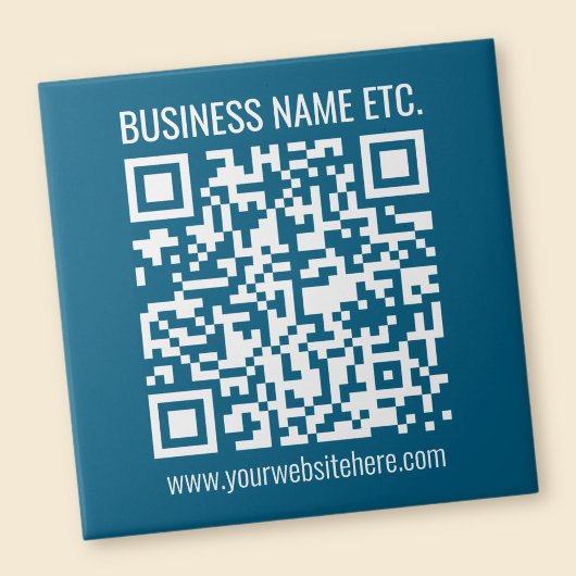 Editierbarer ozeanblauer QR-Code Fliese