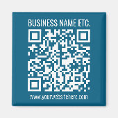 Editierbarer ozeanblauer QR-Code Magnet (Vorne)