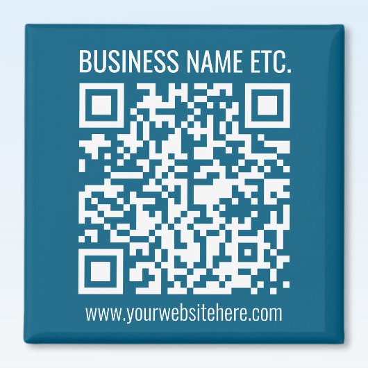 Editierbarer ozeanblauer QR-Code Magnet