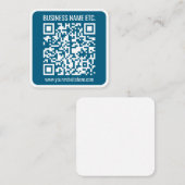 Editierbarer ozeanblauer QR-Code  Mitteilungskarte (Vorne/Hinten)