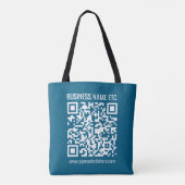 Editierbarer ozeanblauer QR-Code Tasche (Rückseite)