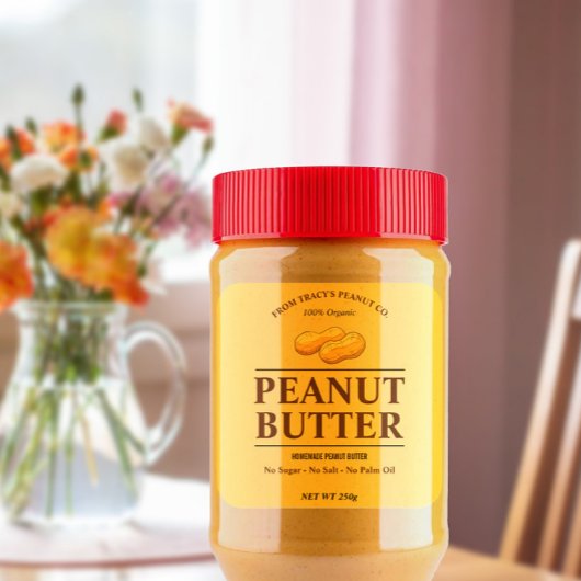 Editierbarer Peanut-Butter, kundenspezifischer Auf Quadratischer Aufkleber