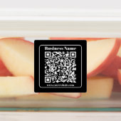 Editierbarer QR-Code Schwarz & Weiß Retro Moderner Etiketten (Befestigt)