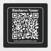 Editierbarer QR-Code Schwarz & Weiß Retro Moderner Etiketten (Design 1)