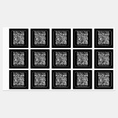 Editierbarer QR-Code Schwarz & Weiß Retro Moderner Etiketten (Blatt)
