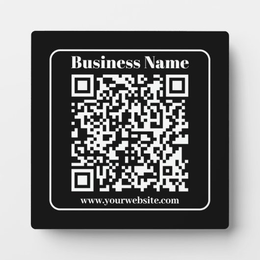 Editierbarer QR-Code Schwarz & Weiß Retro Moderner Fotoplatte (Vorderseite)