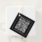 Editierbarer QR-Code Schwarz & Weiß Retro Moderner Geschenkanhänger (Beispiel)
