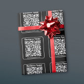 Editierbarer QR-Code Schwarz & Weiß Retro Moderner Geschenkpapier
