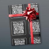 Editierbarer QR-Code Schwarz & Weiß Retro Moderner Geschenkpapier