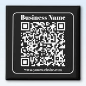 Editierbarer QR-Code Schwarz & Weiß Retro Moderner Magnet