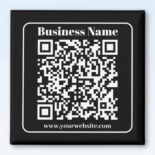 Editierbarer QR-Code Schwarz & Weiß Retro Moderner Magnet