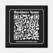 Editierbarer QR-Code Schwarz & Weiß Retro Moderner Magnet (Vorne)