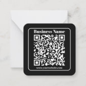 Editierbarer QR-Code Schwarz & Weiß Retro Moderner Mitteilungskarte (Vorderseite)