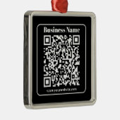 Editierbarer QR-Code Schwarz & Weiß Retro Moderner Ornament Aus Metall (Rechts)