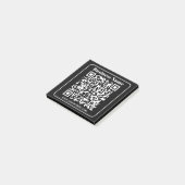Editierbarer QR-Code Schwarz & Weiß Retro Moderner Post-it Klebezettel (angewinkelt)