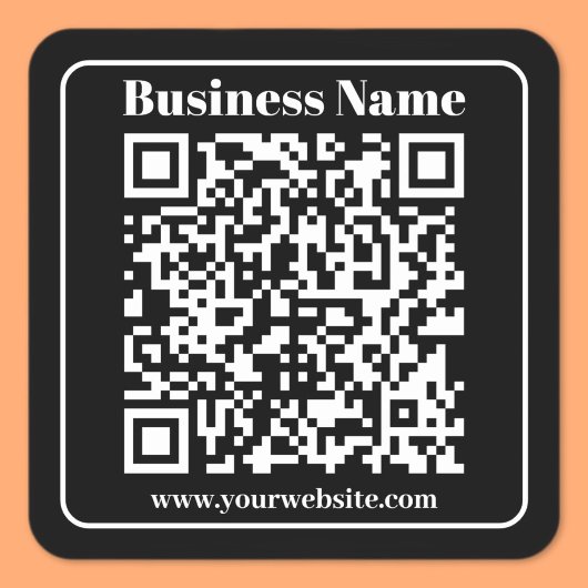 Editierbarer QR-Code Schwarz & Weiß Retro Moderner Quadratischer Aufkleber