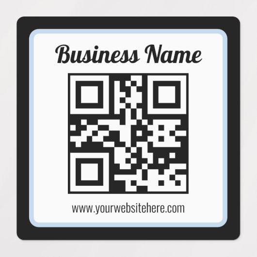 Editierbarer QR-Code & Text | Wasserdicht Etiketten (Design 1)