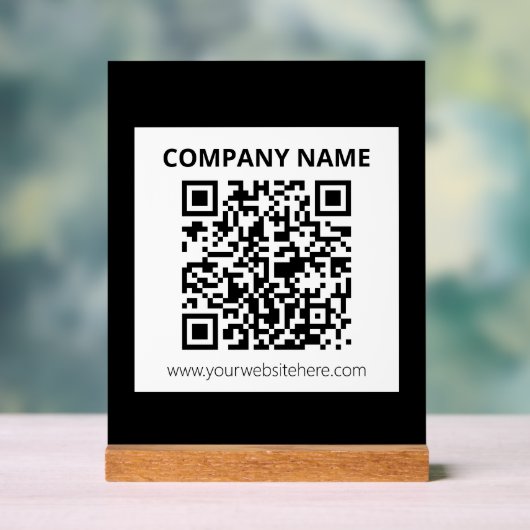 Editierbarer QR-Code und einfaches, benutzerdefini Acrylschild (Neutral)