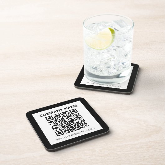 Editierbarer QR-Code und einfaches, benutzerdefini Getränkeuntersetzer (Rechte Seite)