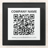 Editierbarer QR-Code und einfaches, benutzerdefini Glasuntersetzer (Vorderseite)