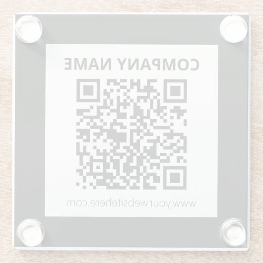 Editierbarer QR-Code und einfaches, benutzerdefini Glasuntersetzer (Rückseite)