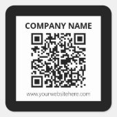 Editierbarer QR-Code und einfaches, benutzerdefini Quadratischer Aufkleber (Vorderseite)