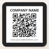 Editierbarer QR-Code und einfaches, benutzerdefini Rechteckiger Pappuntersetzer (Vorderseite)