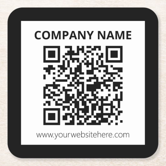 Editierbarer QR-Code und einfaches, benutzerdefini Rechteckiger Pappuntersetzer (Vorderseite)