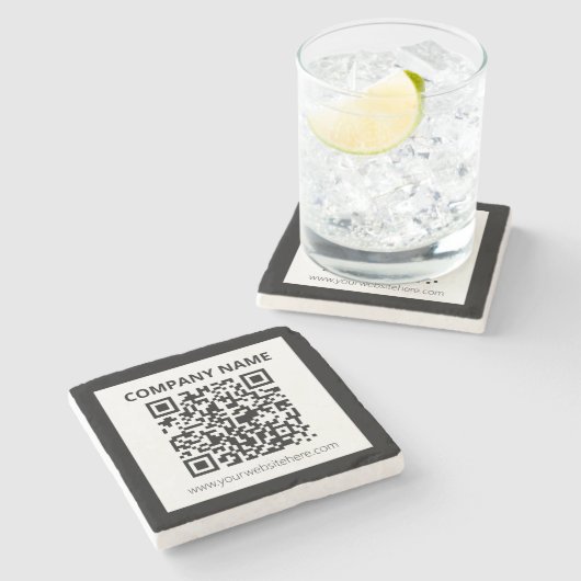 Editierbarer QR-Code und einfaches, benutzerdefini Steinuntersetzer (Seitenansicht)