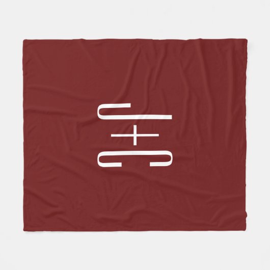 Editierbarer, roter Hintergrund und weißer Text au Fleecedecke (Vorderseite (Horizontal))