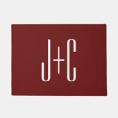 Editierbarer, roter Hintergrund und weißer Text au Fußmatte (Vorderseite)