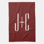 Editierbarer, roter Hintergrund und weißer Text au Geschirrtuch (Vertikal)