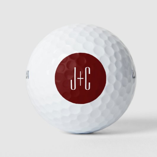 Editierbarer, roter Hintergrund und weißer Text au Golfball (Vorderseite)