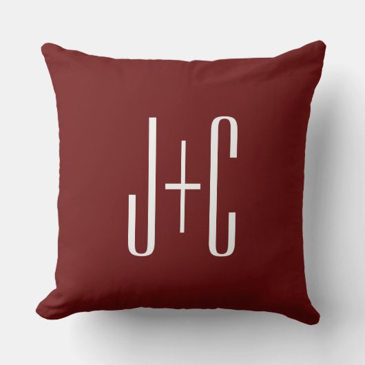 Editierbarer, roter Hintergrund und weißer Text au Kissen (Vorderseite)