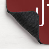 Editierbarer, roter Hintergrund und weißer Text au Mousepad (Ecke)