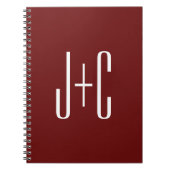 Editierbarer, roter Hintergrund und weißer Text au Notizblock (Vorderseite)