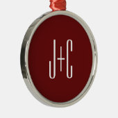 Editierbarer, roter Hintergrund und weißer Text au Ornament Aus Metall (Rechts)