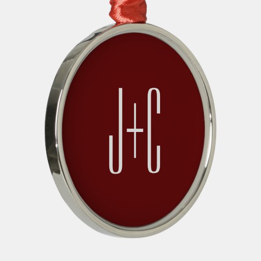 Editierbarer, roter Hintergrund und weißer Text au Ornament Aus Metall (Rechts)