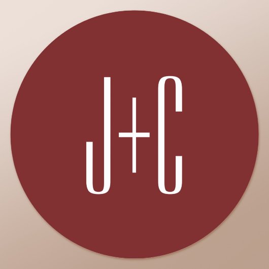 Editierbarer, roter Hintergrund und weißer Text au Runder Aufkleber