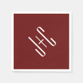 Editierbarer, roter Hintergrund und weißer Text au Serviette (Vorderseite)