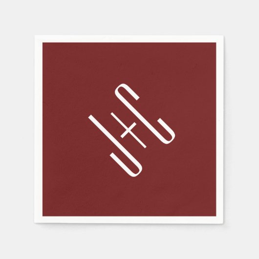 Editierbarer, roter Hintergrund und weißer Text au Serviette (Vorderseite)