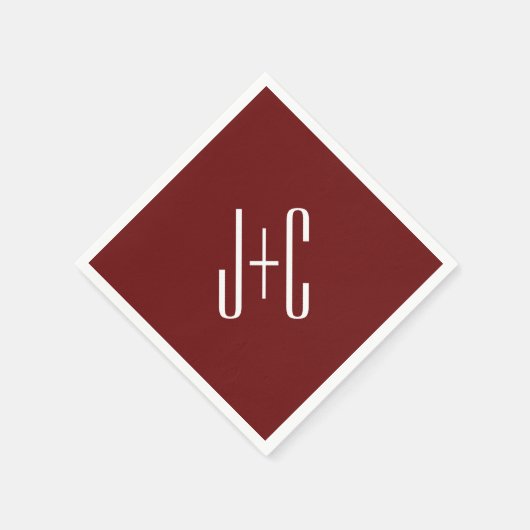 Editierbarer, roter Hintergrund und weißer Text au Serviette (Ecke)