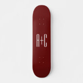 Editierbarer, roter Hintergrund und weißer Text au Skateboard (Vorne)